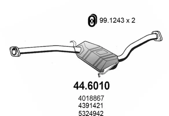 Handler.Part Middle silencer ASSO 446010 1