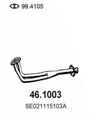 Handler.Part Exhaust pipe ASSO 461003 1