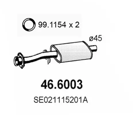 Handler.Part Middle silencer ASSO 466003 1