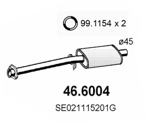 Handler.Part Middle silencer ASSO 466004 1