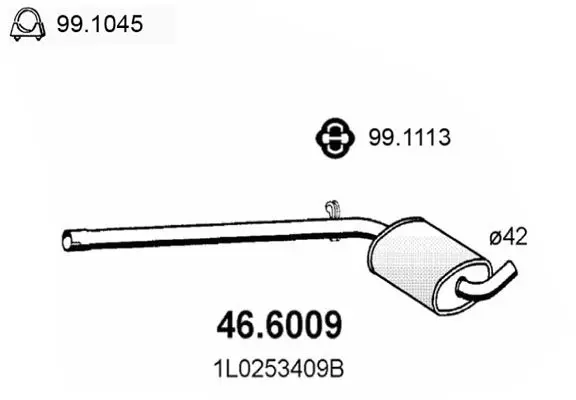 Handler.Part Middle silencer ASSO 466009 1