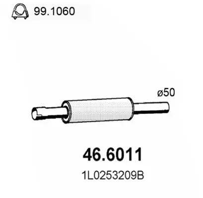 Handler.Part Middle silencer ASSO 466011 1