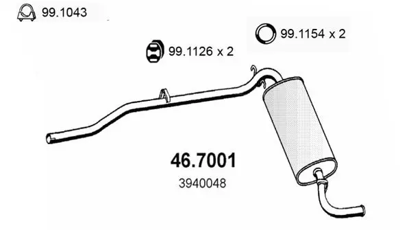 Handler.Part End silencer ASSO 467001 1