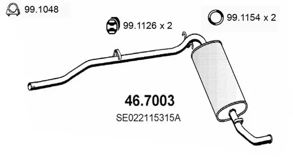 Handler.Part End silencer ASSO 467003 1