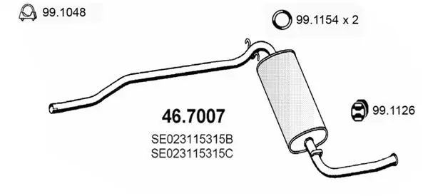 Handler.Part End silencer ASSO 467007 1