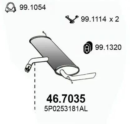 Handler.Part End silencer ASSO 467035 1