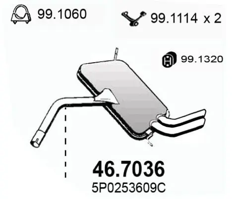 Handler.Part End silencer ASSO 467036 1