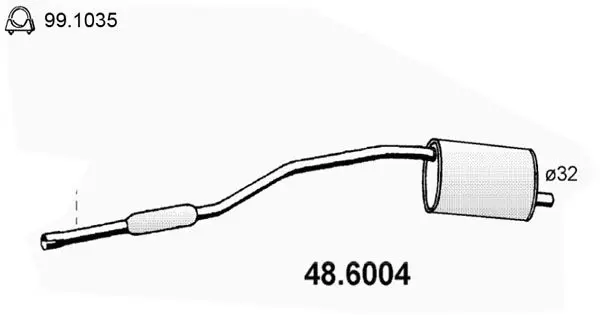 Handler.Part Middle silencer ASSO 486004 1