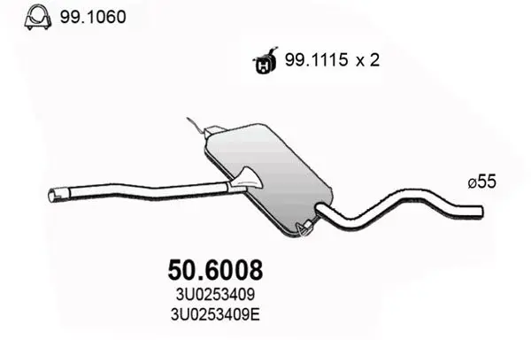 Handler.Part Middle silencer ASSO 506008 1