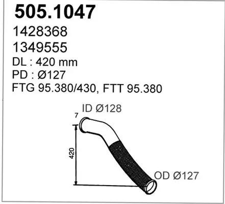 Handler.Part Exhaust pipe ASSO 5051047 1