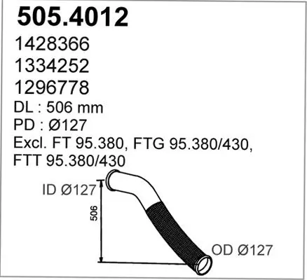 Handler.Part Flex hose, exhaust system ASSO 5054012 1