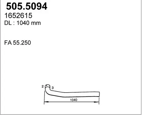 Handler.Part Exhaust pipe ASSO 5055094 1