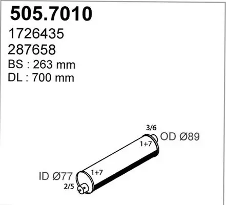 Handler.Part Middle-/end silencer ASSO 5057010 1