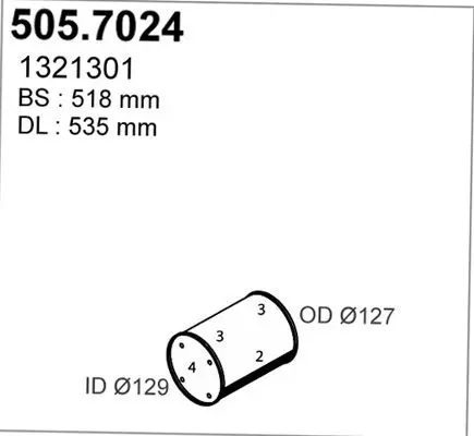 Handler.Part Middle-/end silencer ASSO 5057024 1