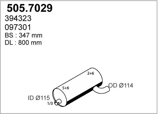 Handler.Part Middle-/end silencer ASSO 5057029 1