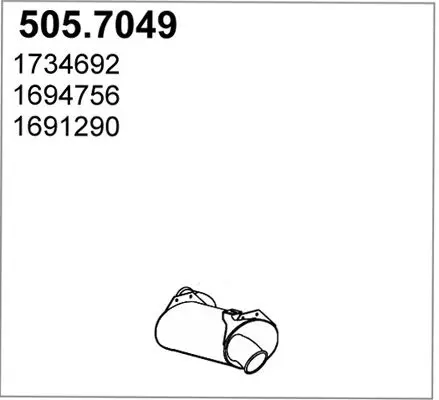 Handler.Part Middle-/end silencer ASSO 5057049 1