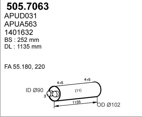 Handler.Part Middle-/end silencer ASSO 5057063 1