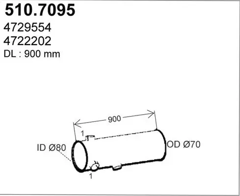 Handler.Part Middle-/end silencer ASSO 5107095 1