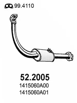 Handler.Part Front silencer ASSO 522005 1