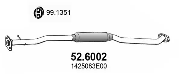 Handler.Part Middle silencer ASSO 526002 1