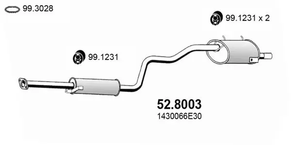 Handler.Part Middle-/end silencer ASSO 528003 1