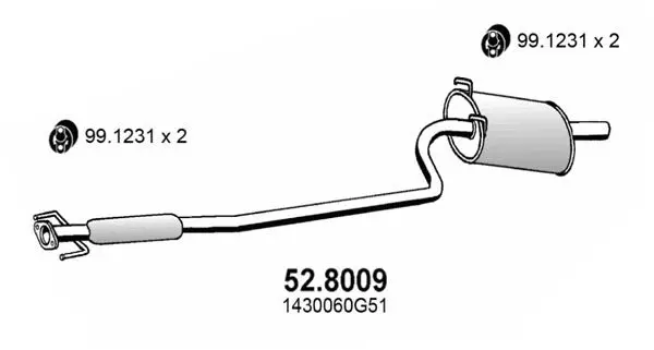 Handler.Part Middle-/end silencer ASSO 528009 1