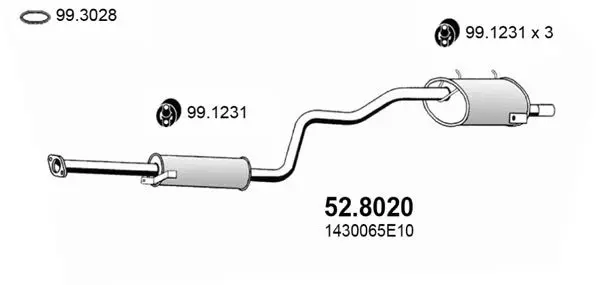 Handler.Part Middle-/end silencer ASSO 528020 1