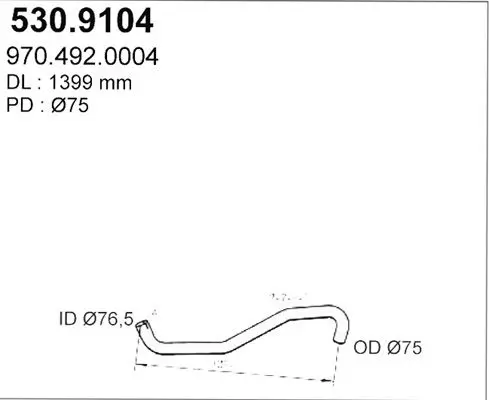 Handler.Part Exhaust pipe ASSO 5309104 1