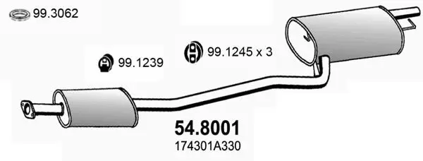 Handler.Part Middle-/end silencer ASSO 548001 1