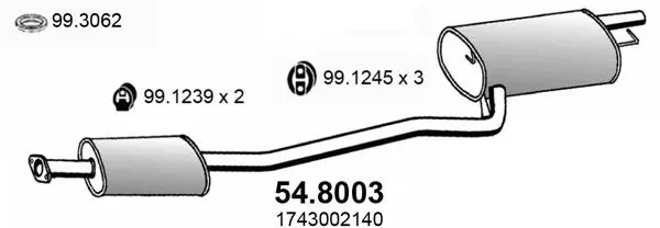 Handler.Part Middle-/end silencer ASSO 548003 1