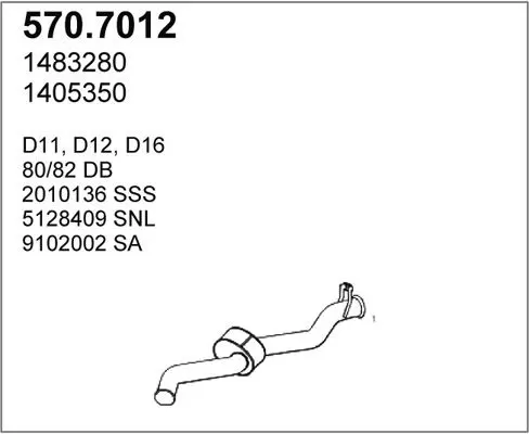 Handler.Part Middle-/end silencer ASSO 5707012 1