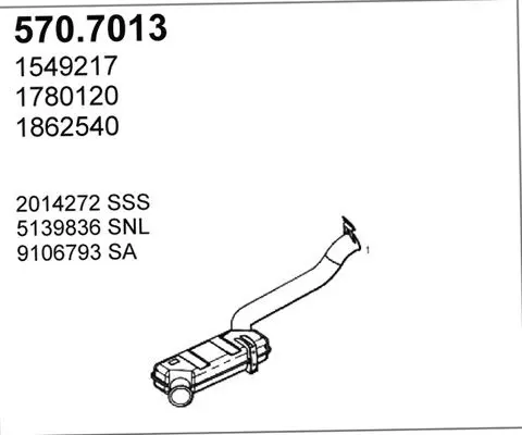 Handler.Part Middle-/end silencer ASSO 5707013 1