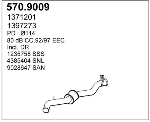 Handler.Part Exhaust pipe ASSO 5709009 1