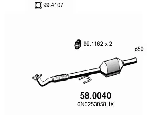 Handler.Part Catalytic converter ASSO 580040 1