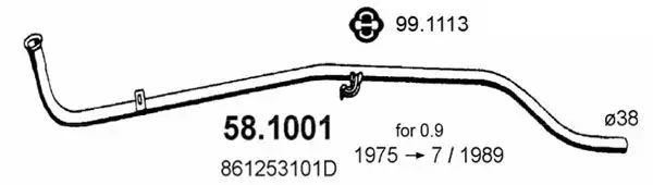 Handler.Part Exhaust pipe ASSO 581001 1