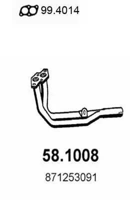 Handler.Part Exhaust pipe ASSO 581008 1