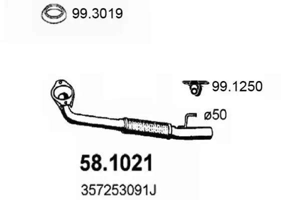 Handler.Part Exhaust pipe ASSO 581021 1