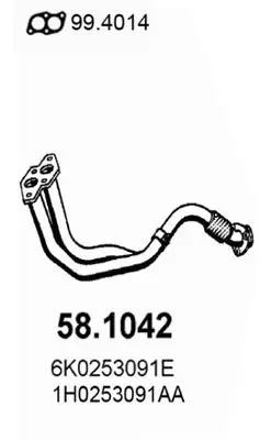 Handler.Part Exhaust pipe ASSO 581042 1