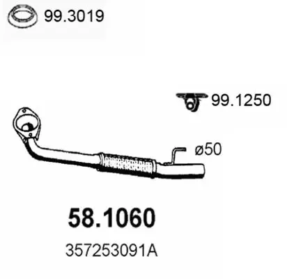 Handler.Part Exhaust pipe ASSO 581060 1