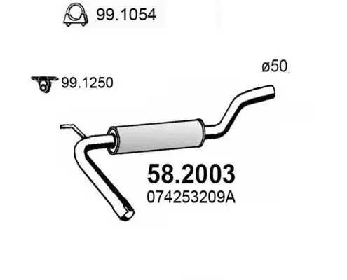 Handler.Part Front silencer ASSO 582003 1