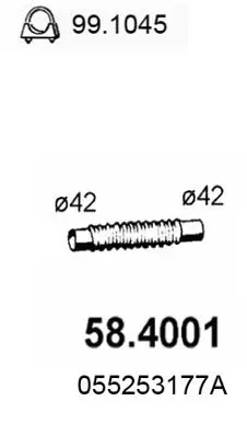 Handler.Part Exhaust pipe ASSO 584001 1