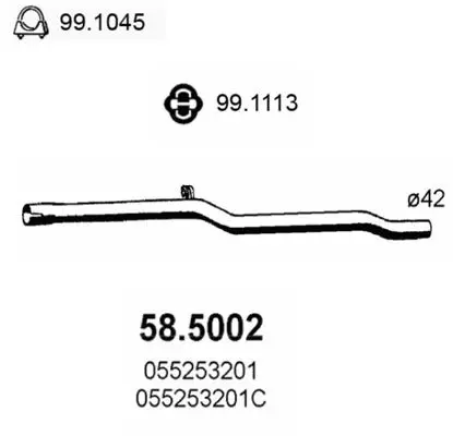 Handler.Part Exhaust pipe ASSO 585002 1