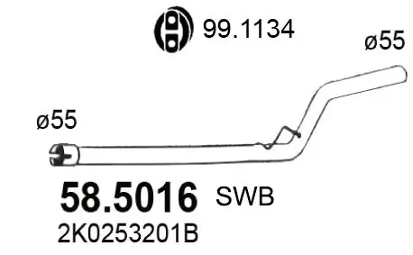 Handler.Part Exhaust pipe ASSO 585016 1