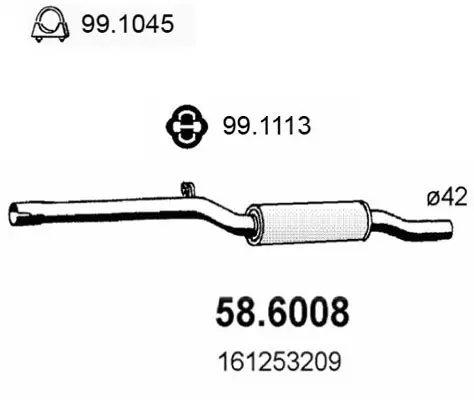 Handler.Part Middle silencer ASSO 586008 1