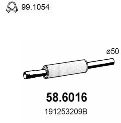 Handler.Part Middle silencer ASSO 586016 1