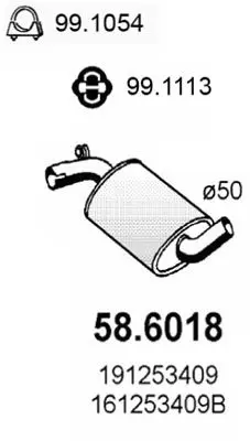 Handler.Part Middle silencer ASSO 586018 1