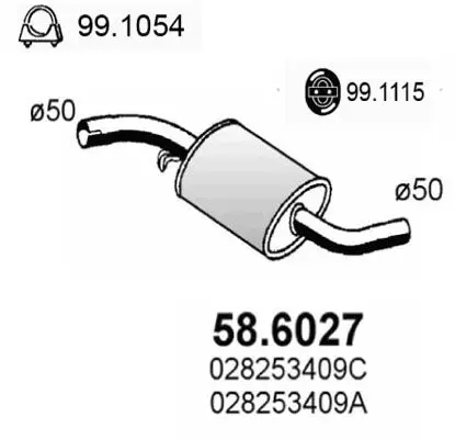 Handler.Part Middle silencer ASSO 586027 1