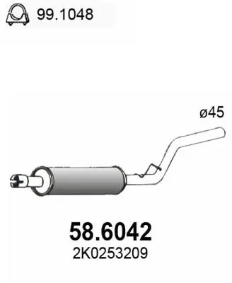 Handler.Part Middle silencer ASSO 586042 1