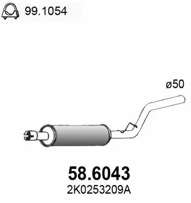 Handler.Part Middle silencer ASSO 586043 1