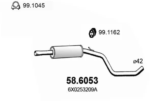 Handler.Part Middle silencer ASSO 586053 1